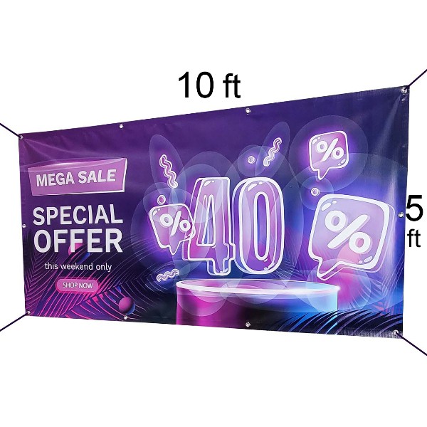 Vinyl Banner 5ft X 10ft