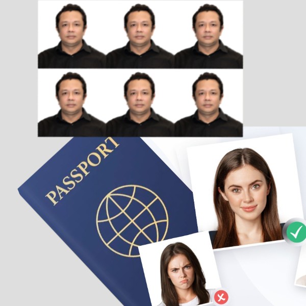 Professional US Passport Photos – 2×2 Inches, 6 pcs
